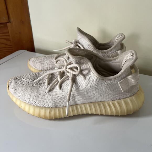 adidas Yeezy Boost 350 V2 Shoes Mens Size 8.5 Cream Tan Beige Primeknit Boost - Picture 2 of 12